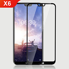 Ultra Clear Full Screen Protector Tempered Glass for Nokia X6 Black