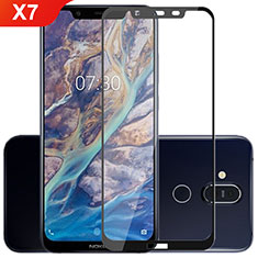 Ultra Clear Full Screen Protector Tempered Glass for Nokia X7 Black