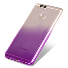Ultra Slim Transparent Gel Gradient Soft Case for Huawei Honor V10 Purple