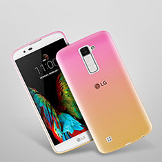 Ultra Slim Transparent Gel Gradient Soft Case for LG K10 Pink