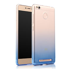 Ultra Slim Transparent Gel Gradient Soft Case for Xiaomi Redmi 3S Blue