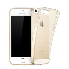 Ultra Slim Transparent Gel Soft Case for Apple iPhone 5 Gold