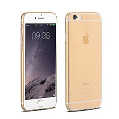 Ultra Slim Transparent Plastic Cover for Apple iPhone 6 Gold