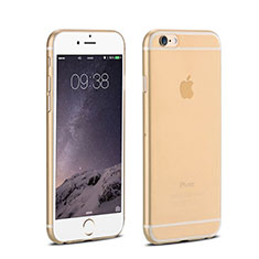 Ultra Slim Transparent Plastic Cover for Apple iPhone 6 Plus Gold