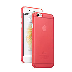 Ultra Slim Transparent Plastic Cover for Apple iPhone 6 Red
