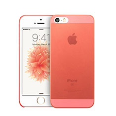 Ultra Slim Transparent Plastic Cover for Apple iPhone SE Red