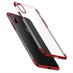 Ultra Slim Transparent Plastic Cover for Apple iPhone X Red