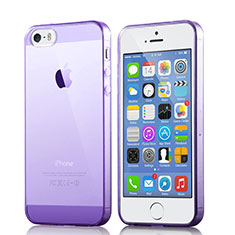Ultra Slim Transparent TPU Soft Case for Apple iPhone SE Purple
