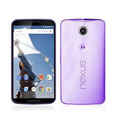 Ultra Slim Transparent TPU Soft Case for Google Nexus 6 Purple