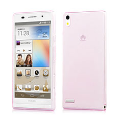 Ultra Slim Transparent TPU Soft Case for Huawei Ascend P6 Pink
