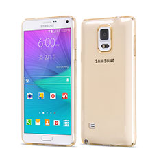 Ultra Slim Transparent TPU Soft Case for Samsung Galaxy Note 4 Duos N9100 Dual SIM Gold