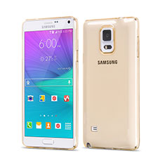 Ultra Slim Transparent TPU Soft Case for Samsung Galaxy Note 4 SM-N910F Gold