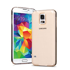 Ultra Slim Transparent TPU Soft Case for Samsung Galaxy S5 Duos Plus Gold