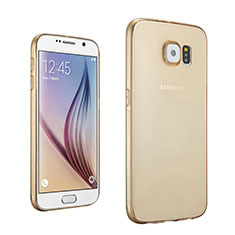 Ultra Slim Transparent TPU Soft Case for Samsung Galaxy S6 Duos SM-G920F G9200 Gold