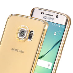 Ultra Slim Transparent TPU Soft Case for Samsung Galaxy S6 Edge SM-G925 Gold