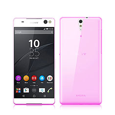 Ultra Slim Transparent TPU Soft Case for Sony Xperia C5 Ultra Pink