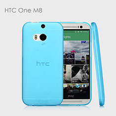 Ultra Slim Transparent TPU Soft Case T01 for HTC One M8 Sky Blue