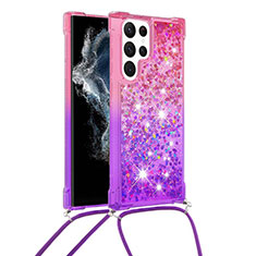 Ultra-thin Silicone Gel Gradient Soft Case Cover Y01B for Samsung Galaxy S21 Ultra 5G Purple