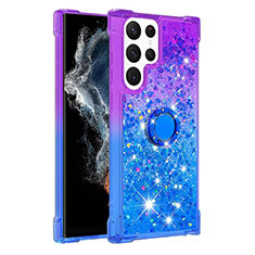 Ultra-thin Silicone Gel Gradient Soft Case Cover Y04B for Samsung Galaxy S22 Ultra 5G Blue