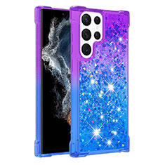 Ultra-thin Silicone Gel Gradient Soft Case Cover Y05B for Samsung Galaxy S22 Ultra 5G Blue
