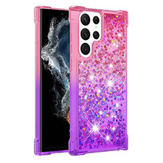 Ultra-thin Silicone Gel Gradient Soft Case Cover Y05B for Samsung Galaxy S23 Ultra 5G Purple