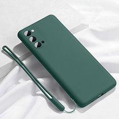 Ultra-thin Silicone Gel Soft Case 360 Degrees Cover C02 for Oppo Reno4 5G Green