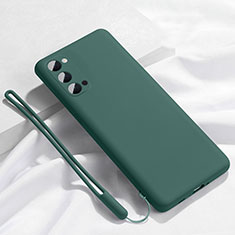 Ultra-thin Silicone Gel Soft Case 360 Degrees Cover C02 for Oppo Reno4 Pro 5G Green