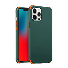 Ultra-thin Silicone Gel Soft Case 360 Degrees Cover C03 for Apple iPhone 12 Pro Max Midnight Green