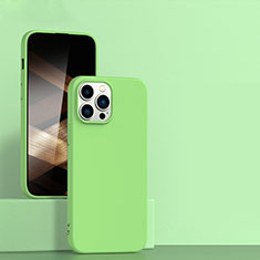 Ultra-thin Silicone Gel Soft Case 360 Degrees Cover for Apple iPhone 15 Pro Matcha Green