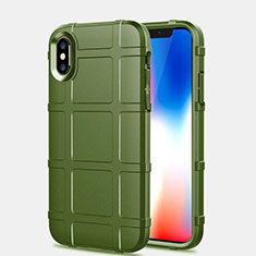 Ultra-thin Silicone Gel Soft Case 360 Degrees Cover for Apple iPhone X Green