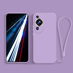 Ultra-thin Silicone Gel Soft Case 360 Degrees Cover for Huawei P60 Art Clove Purple