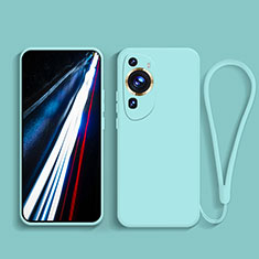 Ultra-thin Silicone Gel Soft Case 360 Degrees Cover for Huawei P60 Art Mint Blue