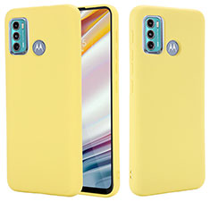 Ultra-thin Silicone Gel Soft Case 360 Degrees Cover for Motorola Moto G60 Yellow