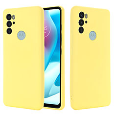 Ultra-thin Silicone Gel Soft Case 360 Degrees Cover for Motorola Moto G60s Yellow