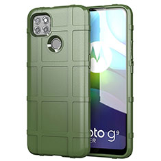 Ultra-thin Silicone Gel Soft Case 360 Degrees Cover for Motorola Moto G9 Power Army green