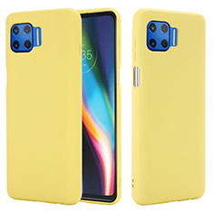 Ultra-thin Silicone Gel Soft Case 360 Degrees Cover for Motorola Moto One 5G Yellow