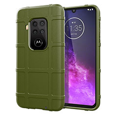 Ultra-thin Silicone Gel Soft Case 360 Degrees Cover for Motorola Moto One Zoom Army green