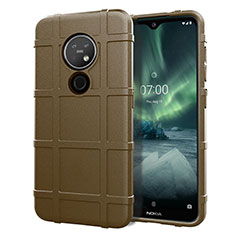 Ultra-thin Silicone Gel Soft Case 360 Degrees Cover for Nokia 7.2 Brown