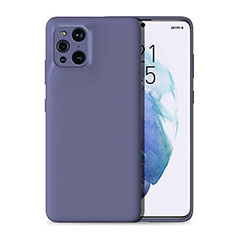 Ultra-thin Silicone Gel Soft Case 360 Degrees Cover for Oppo Find X3 5G Lavender Gray