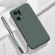 Ultra-thin Silicone Gel Soft Case 360 Degrees Cover for Oppo Find X5 5G Midnight Green