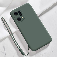Ultra-thin Silicone Gel Soft Case 360 Degrees Cover for Oppo Find X5 Pro 5G Midnight Green