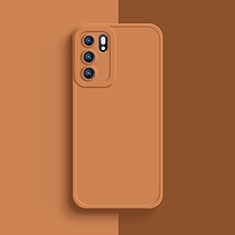 Ultra-thin Silicone Gel Soft Case 360 Degrees Cover for Oppo Reno6 Pro 5G India Orange