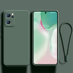Ultra-thin Silicone Gel Soft Case 360 Degrees Cover for Oppo Reno7 SE 5G Midnight Green
