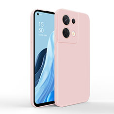 Ultra-thin Silicone Gel Soft Case 360 Degrees Cover for Oppo Reno8 5G Pink