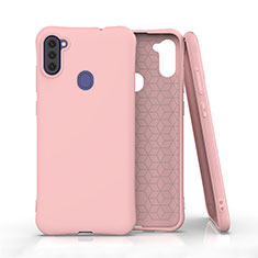 Ultra-thin Silicone Gel Soft Case 360 Degrees Cover for Samsung Galaxy M11 Pink