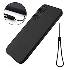 Ultra-thin Silicone Gel Soft Case 360 Degrees Cover for Sony Xperia 1 V Black