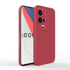 Ultra-thin Silicone Gel Soft Case 360 Degrees Cover for Vivo iQOO 8 5G Red
