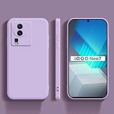 Ultra-thin Silicone Gel Soft Case 360 Degrees Cover for Vivo iQOO Neo7 5G Clove Purple