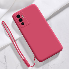 Ultra-thin Silicone Gel Soft Case 360 Degrees Cover for Vivo V23e 5G Red