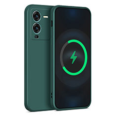 Ultra-thin Silicone Gel Soft Case 360 Degrees Cover for Vivo V25 Pro 5G Midnight Green